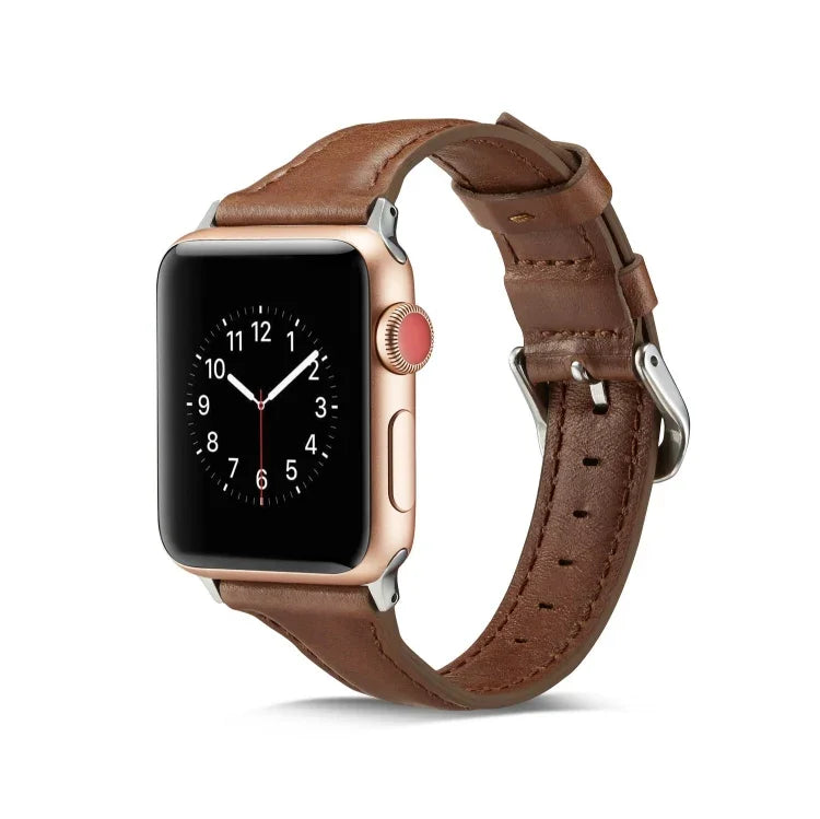สายรัดข้อมือหนังบางสำหรับเปลี่ยน สำหรับ Apple Watch 5/4 ขนาด 44 มม. และ 3/2/1 ขนาด 42 มม. สำหรับ Apple Watch 5/4 ขนาด 40 มม. และ 3/2/1 ขนาด 38 มม.