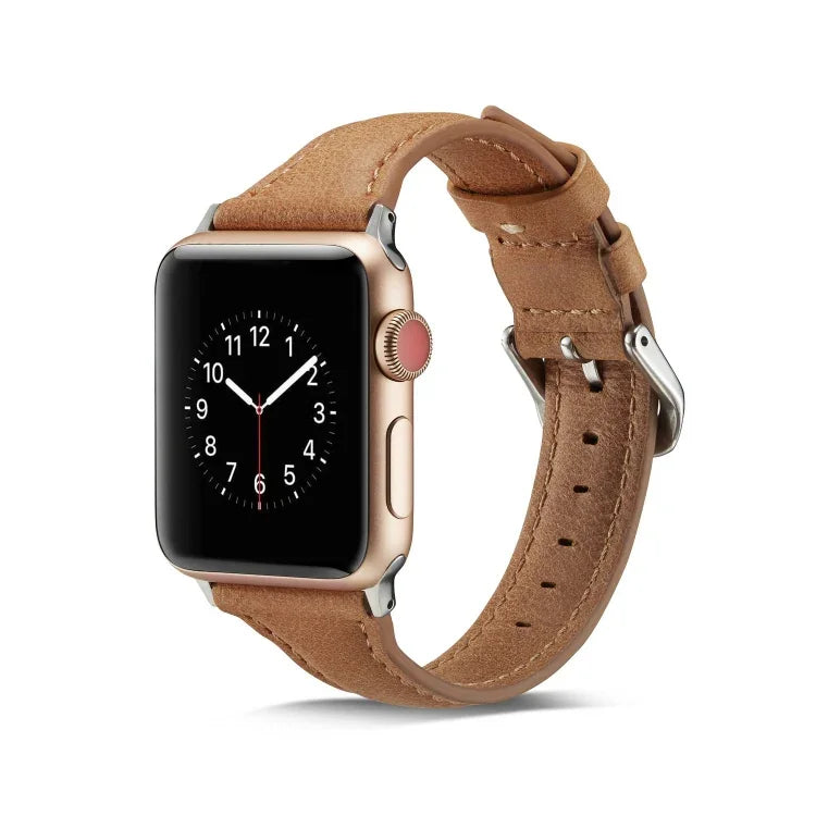 สายรัดข้อมือหนังบางสำหรับเปลี่ยน สำหรับ Apple Watch 5/4 ขนาด 44 มม. และ 3/2/1 ขนาด 42 มม. สำหรับ Apple Watch 5/4 ขนาด 40 มม. และ 3/2/1 ขนาด 38 มม.