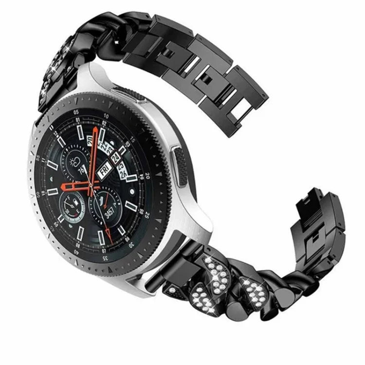 สายนาฬิกาโซ่ผ้ายีนส์ประดับเพชรแถว สำหรับ Samsung Galaxy Watch5 40mm/44mm / Watch5 Pro