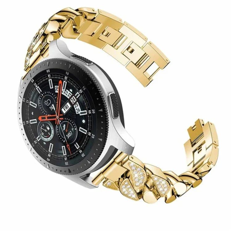 สายนาฬิกาโซ่ผ้ายีนส์ประดับเพชรแถว สำหรับ Samsung Galaxy Watch5 40mm/44mm / Watch5 Pro