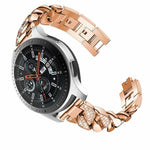 สายนาฬิกาโซ่ผ้ายีนส์ประดับเพชรแถว สำหรับ Samsung Galaxy Watch5 40mm/44mm / Watch5 Pro