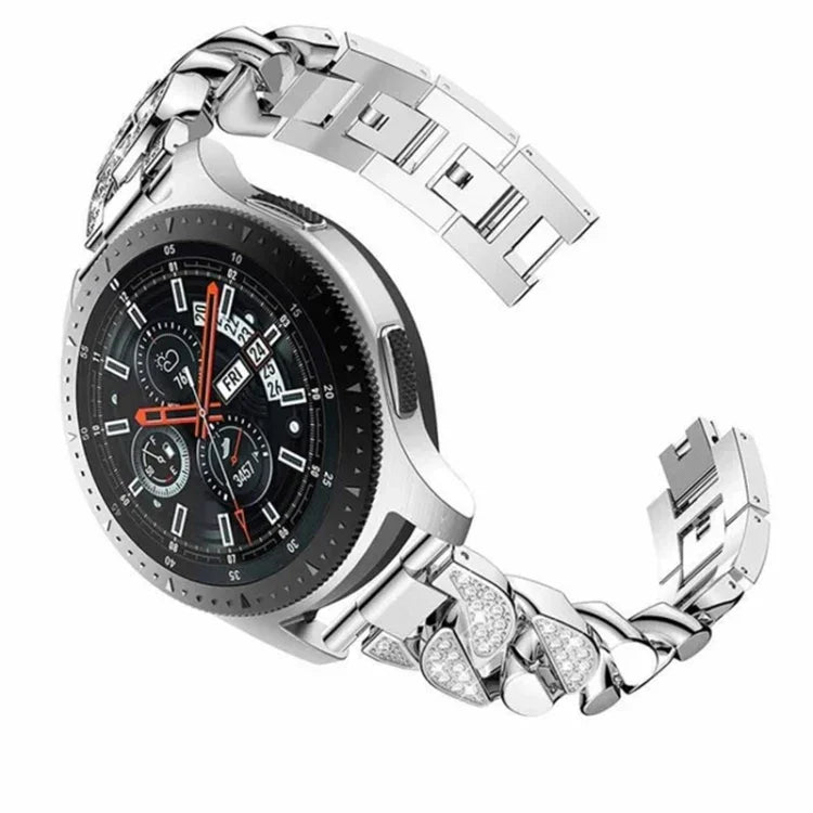 สายนาฬิกาโซ่ผ้ายีนส์ประดับเพชรแถว สำหรับ Samsung Galaxy Watch5 40mm/44mm / Watch5 Pro