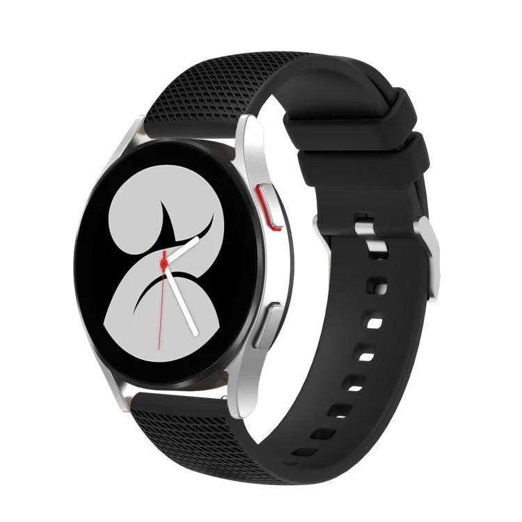 สายนาฬิกาซิลิโคนหัวเข็มขัดเงินลายจุด 20mm สำหรับ Samsung Galaxy Watch5 40mm/44mm / Watch5 Pro
