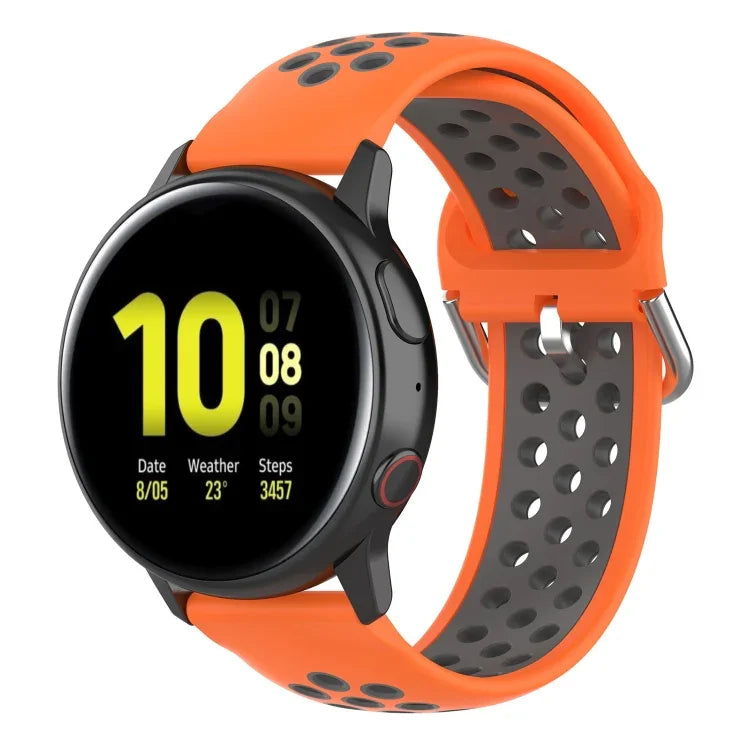 สายรัดข้อมือกีฬาสองสีแบบล็อก 20mm สำหรับ Huawei Watch GT2 42MM, สำหรับ Galaxy Watch Active2 / Active