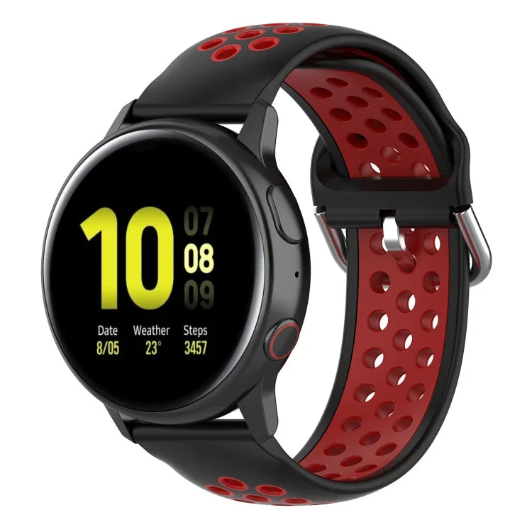 สายรัดข้อมือกีฬาสองสีแบบล็อก 20mm สำหรับ Huawei Watch GT2 42MM, สำหรับ Galaxy Watch Active2 / Active
