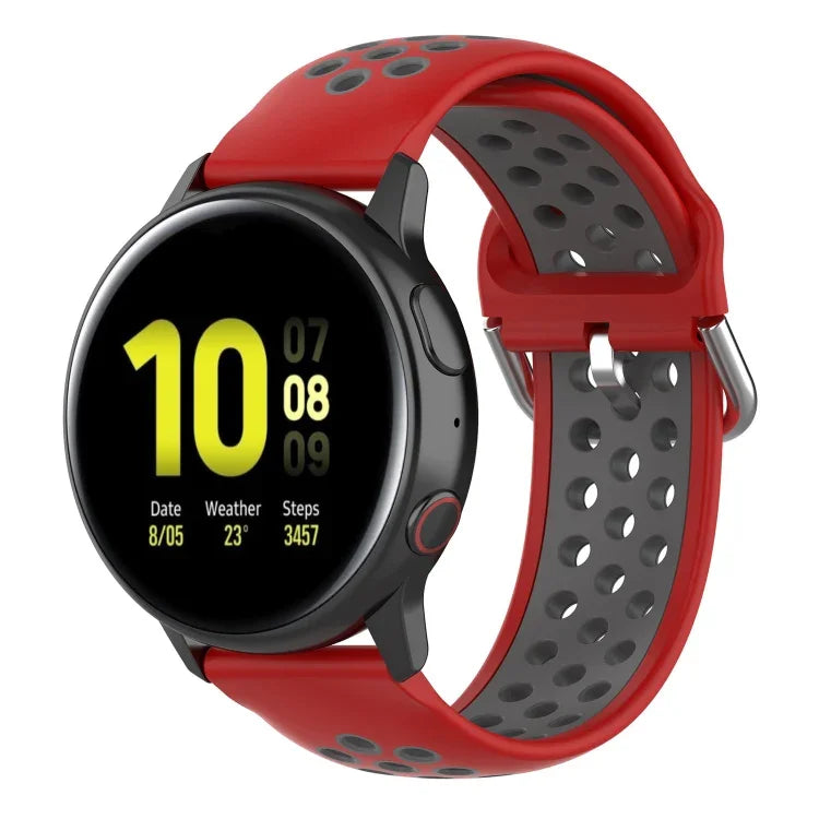 สายรัดข้อมือกีฬาสองสีแบบล็อก 20mm สำหรับ Huawei Watch GT2 42MM, สำหรับ Galaxy Watch Active2 / Active