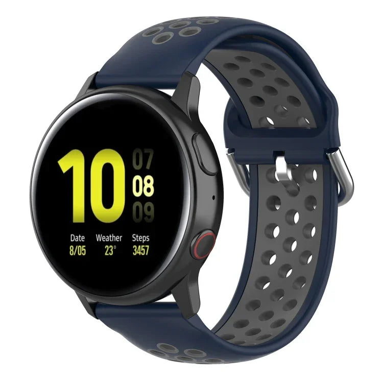 สายรัดข้อมือกีฬาสองสีแบบล็อก 20mm สำหรับ Huawei Watch GT2 42MM, สำหรับ Galaxy Watch Active2 / Active