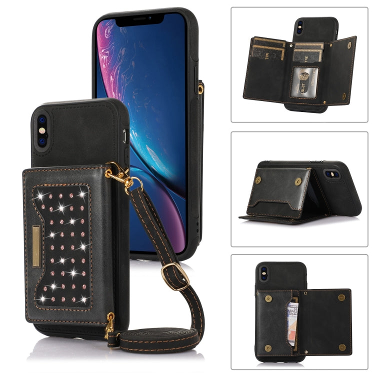 Three-fold RFID Leather Phone Case with Lanyard, For iPhone XS, For iPhone XS Max, For Samsung Galaxy A12, For Samsung Galaxy A13 4G/A13 5G, For Samsung Galaxy A51 4G, For Samsung Galaxy A53 5G, For Samsung Galaxy A52 5G/A52s 5G                        ...