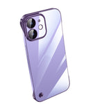 Electroplating Frameless Clear PC Phone Case, For iPhone 13 Pro Max, For iPhone 12, For iPhone 12 Pro, For iPhone 12 Pro Max