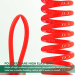 ท่อสปริง PU ยืดหยุ่นสำหรับอัดอากาศพร้อมข้อต่อ LAIZE ขนาด 8x5 มม. ยาว 3 ม., 6 ม., 9 ม., 12 ม., 15 ม. และขนาด 10x6.5 มม. ยาว 6 ม. พร้อมข้อต่อ