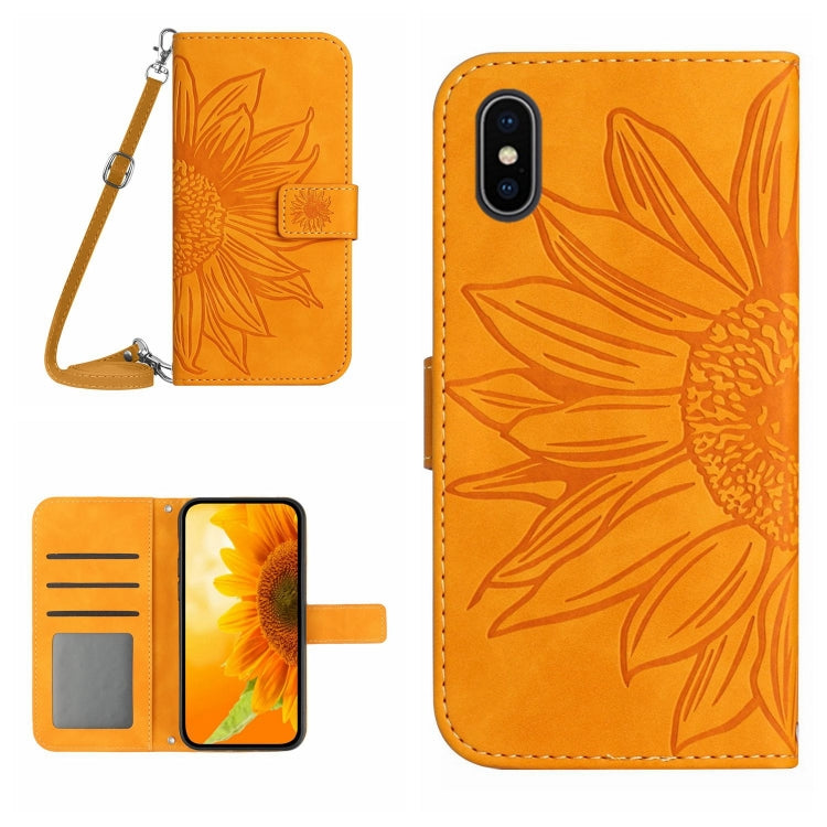 Skin Feel Sun Flower Pattern Flip Leather Phone Case, For iPhone XS Max