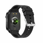 นาฬิกาอัจฉริยะ F100 หน้าจอ HD สี่เหลี่ยม 1.7 นิ้ว สายรัด TPU รองรับการวัดอุณหภูมิร่างกาย/วัดออกซิเจนในเลือด, สายรัด TPU (สีดำ), สายรัด TPU (สีแดง), สายรัด TPU (สีน้ำเงิน)