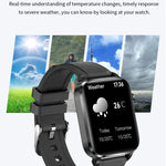 นาฬิกาอัจฉริยะ F100 หน้าจอ HD สี่เหลี่ยม 1.7 นิ้ว สายรัด TPU รองรับการวัดอุณหภูมิร่างกาย/วัดออกซิเจนในเลือด, สายรัด TPU (สีดำ), สายรัด TPU (สีแดง), สายรัด TPU (สีน้ำเงิน)
