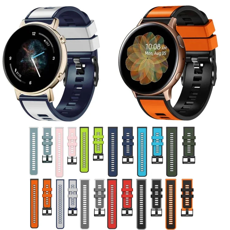 สายรัดนาฬิกาซิลิโคนทอเรียบสองสี สำหรับ Samsung Galaxy Watch 5 40 มม. / 44 มม.