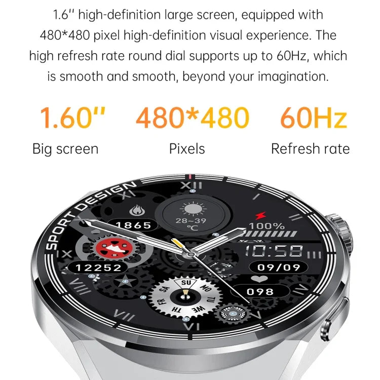 นาฬิกาอัจฉริยะ MD3MAX หน้าจอกลม TPU 1.39 นิ้ว รองรับการวัดอัตราการเต้นหัวใจ/วัดออกซิเจนในเลือด, สายรัด TPU