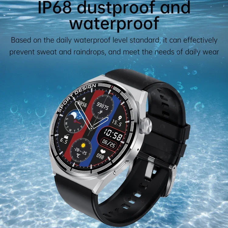 นาฬิกาอัจฉริยะ MD3MAX หน้าจอกลม TPU 1.39 นิ้ว รองรับการวัดอัตราการเต้นหัวใจ/วัดออกซิเจนในเลือด, สายรัด TPU