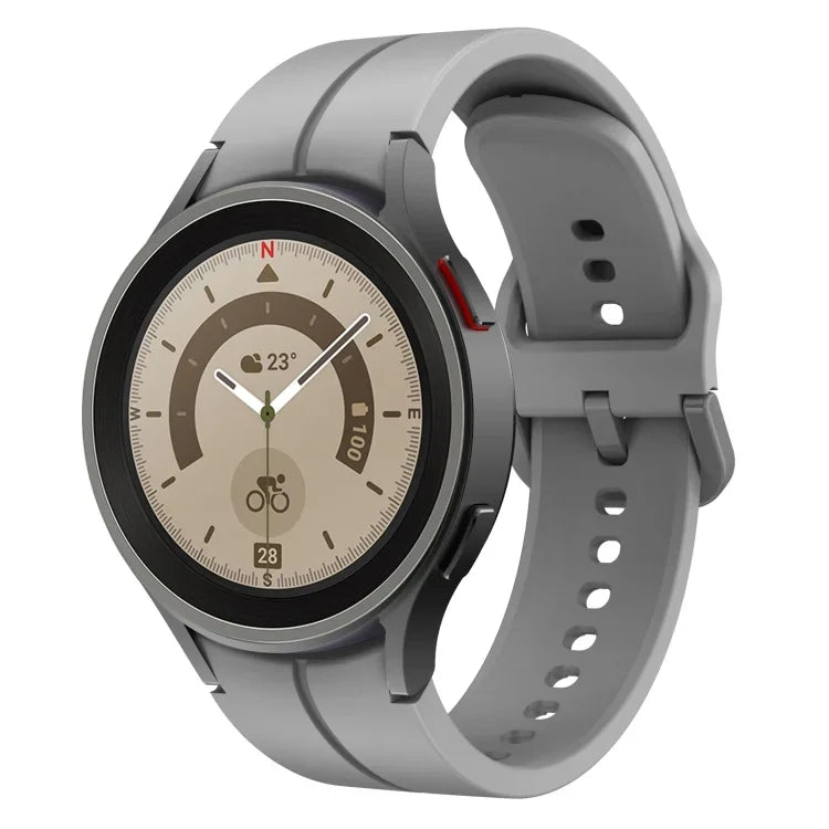 สายรัดนาฬิกาซิลิโคนหัวเข็มขัดสีสันสดใส สำหรับ Samsung Galaxy Watch 5 Pro 45 มม.