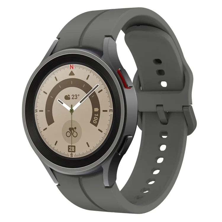 สายรัดนาฬิกาซิลิโคนหัวเข็มขัดสีสันสดใส สำหรับ Samsung Galaxy Watch 5 Pro 45 มม.