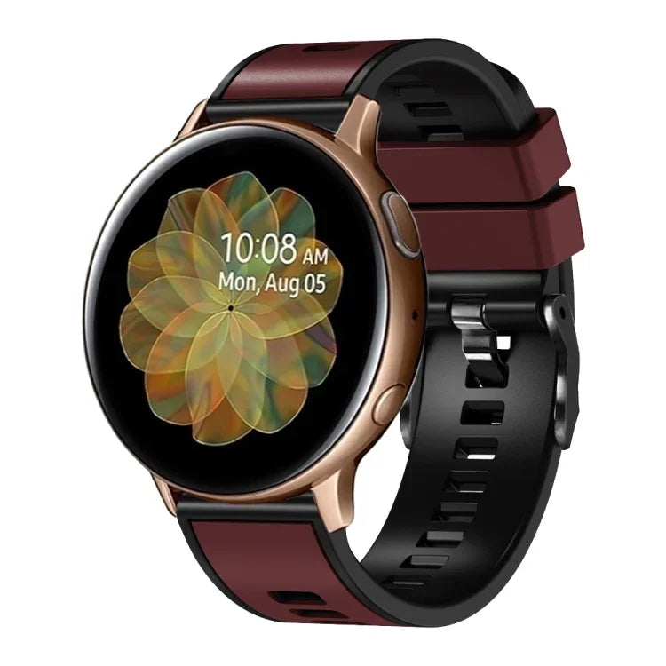 สายนาฬิกาซิลิโคนทอเรียบสองสี สำหรับ Samsung Galaxy Watch 5 Pro 45mm