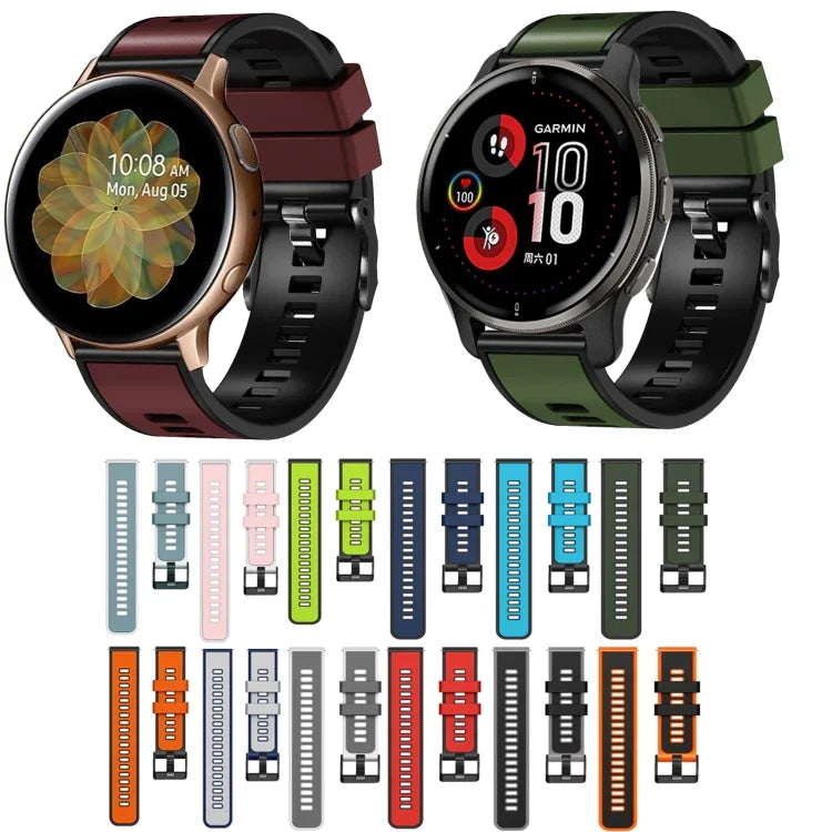 สายนาฬิกาซิลิโคนทอเรียบสองสี สำหรับ Samsung Galaxy Watch 5 Pro 45mm