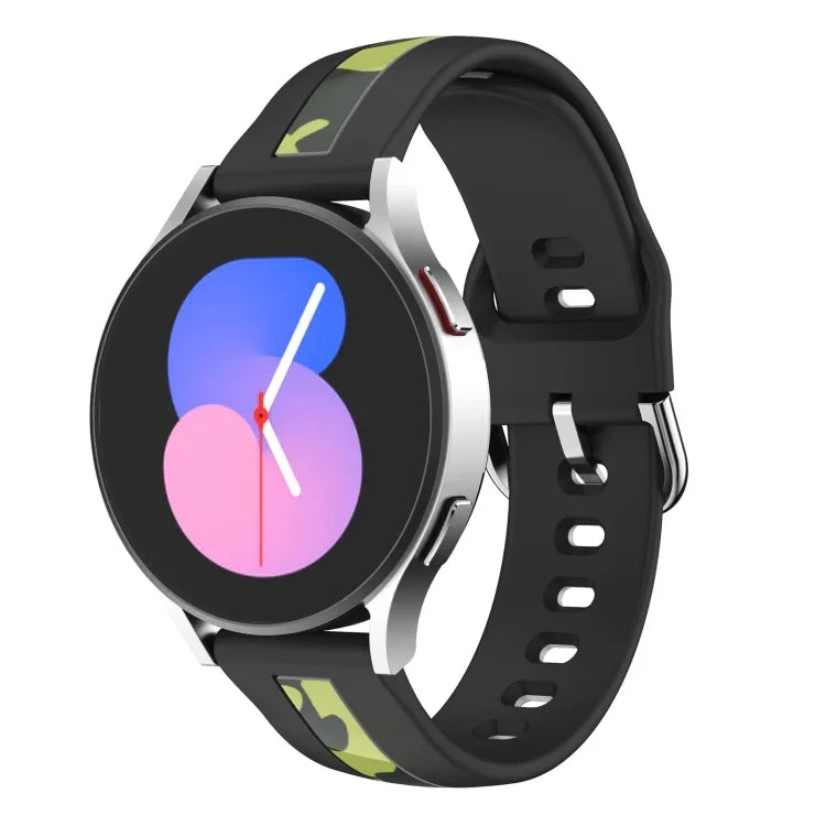 สายนาฬิกาซิลิโคนพิมพ์ลายเส้นตั้ง สำหรับ Samsung Galaxy Watch 5 40mm / 44mm, สำหรับ Samsung Galaxy Watch 5 Pro 45mm