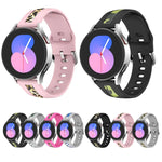 สายนาฬิกาซิลิโคนพิมพ์ลายเส้นตั้ง สำหรับ Samsung Galaxy Watch 5 40mm / 44mm, สำหรับ Samsung Galaxy Watch 5 Pro 45mm