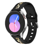สายนาฬิกาซิลิโคนพิมพ์ลายเส้นตั้ง สำหรับ Samsung Galaxy Watch 5 40mm / 44mm, สำหรับ Samsung Galaxy Watch 5 Pro 45mm