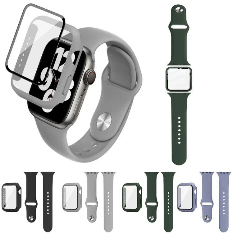 สายรัดนาฬิกาซิลิโคน imak พร้อมกรอบ PC และฟิล์มกระจกนิรภัย สำหรับ Apple Watch SE 2022 40 มม. สำหรับ Apple Watch SE 2022 44 มม.
