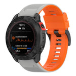 Two-color Silicone Watch Band, For Garmin Fenix 7, For Garmin Fenix 7X
