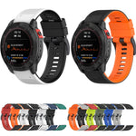 Two-color Silicone Watch Band, For Garmin Fenix 7, For Garmin Fenix 7X