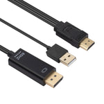สายแปลง HDMI เป็น USB+DisplayPort พร้อมอะแดปเตอร์จ่ายไฟ ความยาว: 1.8 เมตร, 180 ซม.