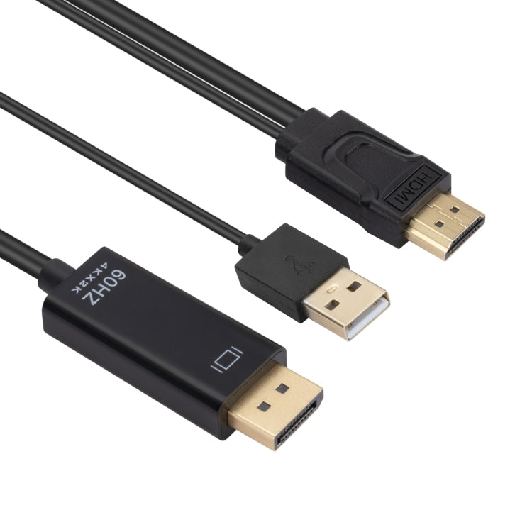 สายแปลง HDMI เป็น USB+DisplayPort พร้อมอะแดปเตอร์จ่ายไฟ ความยาว: 1.8 เมตร, 180 ซม.
