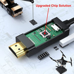 สายแปลง HDMI เป็น USB+DisplayPort พร้อมอะแดปเตอร์จ่ายไฟ ความยาว: 1.8 เมตร, 180 ซม.