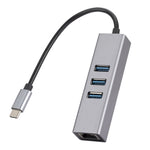 SL-030 ตัวแปลง USB-C / Type-C เป็น Gigabit Ethernet RJ45 & 3 x USB 3.0 HUB