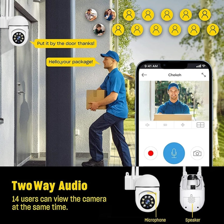 A7 กล้องวงจรปิดอัจฉริยะไร้สาย WiFi 1080P HD รองรับกลางคืนมองเห็นได้ / เสียงสองทาง ไม่มีหน่วยความจำ พร้อมหน่วยความจำ 16G