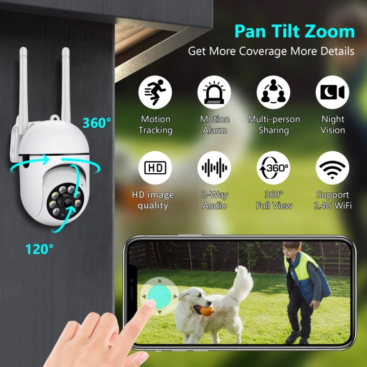 A7 กล้องวงจรปิดอัจฉริยะไร้สาย WiFi 1080P HD รองรับกลางคืนมองเห็นได้ / เสียงสองทาง ไม่มีหน่วยความจำ พร้อมหน่วยความจำ 16G
