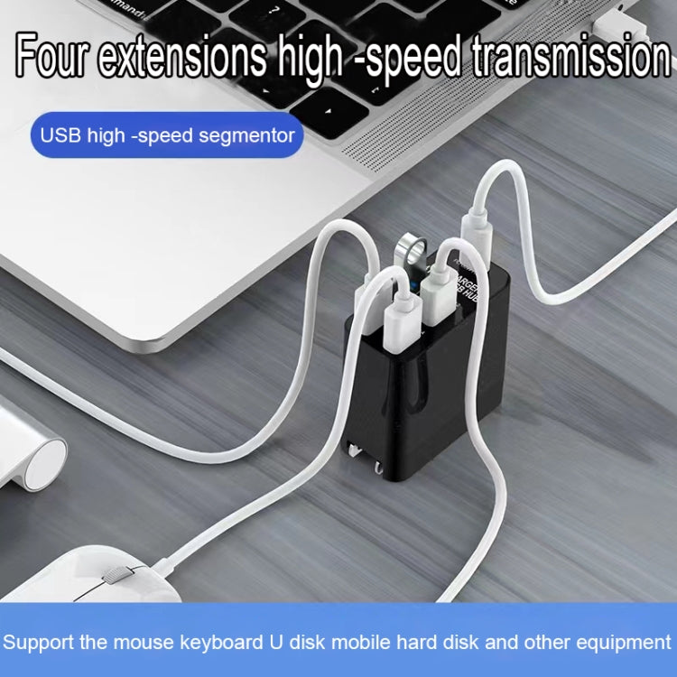 ที่ชาร์จ USB-C / Type-C กำลังขับ 65W X83 + HUB USB 4 ช่อง, ปลั๊กสหรัฐอเมริกา