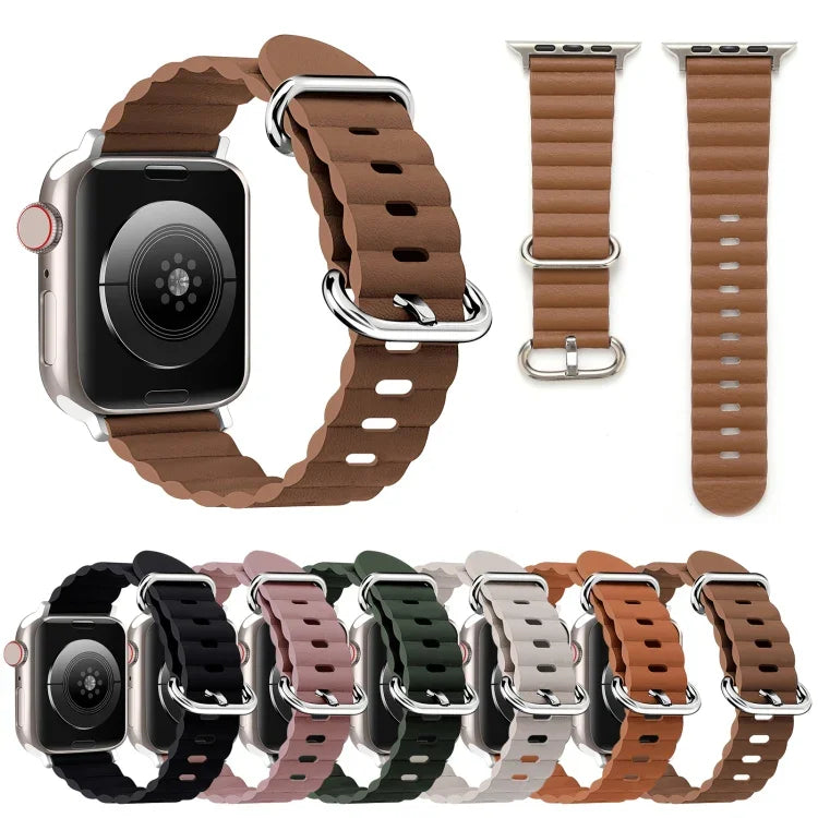 สายรัดนาฬิกาหนังสไตล์โอเชียน สำหรับ Apple Watch Ultra 49 มม. / Series 8&7 45 มม. / SE 2&6&SE&5&4 44 มม. / 3&2&1 42 มม. สำหรับ Apple Watch Ultra 49 มม. / Series 8&7 45 มม. / สำหรับ Apple Watch Series 8&7 41 มม. / SE 2&6&SE&5&4 40 มม. / 3&2&1 38 มม.