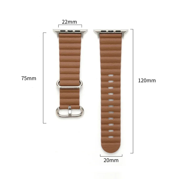 สายรัดนาฬิกาหนังสไตล์โอเชียน สำหรับ Apple Watch Ultra 49 มม. / Series 8&7 45 มม. / SE 2&6&SE&5&4 44 มม. / 3&2&1 42 มม. สำหรับ Apple Watch Ultra 49 มม. / Series 8&7 45 มม. / สำหรับ Apple Watch Series 8&7 41 มม. / SE 2&6&SE&5&4 40 มม. / 3&2&1 38 มม.