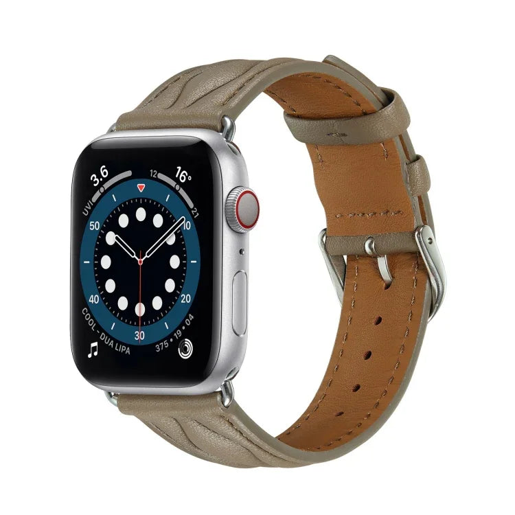 สายรัดหนังลายคลื่นไฮเปอร์โบลิก สำหรับ Apple Watch Ultra 49 มม. / Series 8&7 45 มม. / สำหรับ Apple Watch Series 8&7 41 มม.