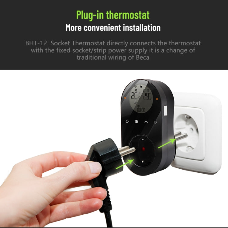 เทอร์โมสตัท LCD แบบเสียบปลั๊ก, ปลั๊ก EU, มี WiFi, ไม่มี WiFi