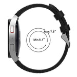 สำหรับ Samsung Galaxy Watch5 44mm / 40mm สายนาฬิกาหนังซิลิโคนหัวเข็มขัดเงิน, S, L