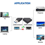 ตัวแปลง USB 3.0 เป็น HDMI ตัวเรือนขนาดใหญ่