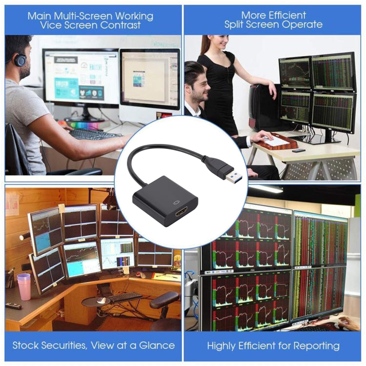 ตัวแปลง USB 3.0 เป็น HDMI ตัวเรือนขนาดใหญ่