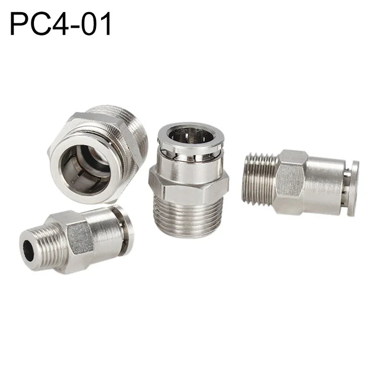 ข้อต่อเร็วตรงเกลียวตัวผู้ทองแดงชุบสังกะสี LAIZE สำหรับลม PC4-01, PC4-02, PC4-M5, PC6-01, PC6-02, PC6-03, PC6-04, PC6-M5, PC8-01, PC8-02, PC8-03, PC8-04, PC10-01, PC10-02, PC10-03, PC10-04, PC12-01, PC12-02, PC12-03, PC12-04, PC14-02