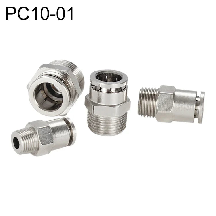 ข้อต่อเร็วตรงเกลียวตัวผู้ทองแดงชุบสังกะสี LAIZE สำหรับลม PC4-01, PC4-02, PC4-M5, PC6-01, PC6-02, PC6-03, PC6-04, PC6-M5, PC8-01, PC8-02, PC8-03, PC8-04, PC10-01, PC10-02, PC10-03, PC10-04, PC12-01, PC12-02, PC12-03, PC12-04, PC14-02