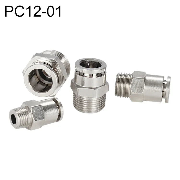 ข้อต่อเร็วตรงเกลียวตัวผู้ทองแดงชุบสังกะสี LAIZE สำหรับลม PC4-01, PC4-02, PC4-M5, PC6-01, PC6-02, PC6-03, PC6-04, PC6-M5, PC8-01, PC8-02, PC8-03, PC8-04, PC10-01, PC10-02, PC10-03, PC10-04, PC12-01, PC12-02, PC12-03, PC12-04, PC14-02