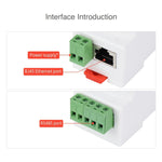 Waveshare เซิร์ฟเวอร์อนุกรม RS485 เป็น RJ45 แบบติดราง DIN พร้อมฟังก์ชัน POE, 23273