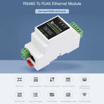 Waveshare เซิร์ฟเวอร์อนุกรม RS485 เป็น RJ45 แบบติดราง DIN พร้อมฟังก์ชัน POE, 23273