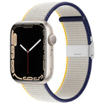 สายรัดไนลอนหัวเข็มขัดโลหะ สำหรับ Apple Watch Series 8&7 41 มม. / SE 2&6&SE&5&4 40 มม. / 3&2&1 38 มม. สำหรับ Apple Watch Ultra 49 มม. / Series 8&7 45 มม. / SE 2&6&SE&5&4 44 มม. / 3&2&1 42 มม.